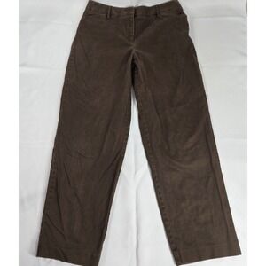 Talbots Petites Brown Pants Stretch Trousers Size 12‎ Preppy Barrel 80s 29x28